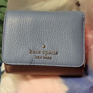 Kate Spade Blue and Brown Leather Wallet